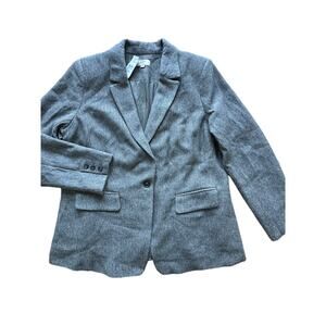 New! LOFT PLUS  16 Blazer suit top Jacket Women ‎ Textured Gray